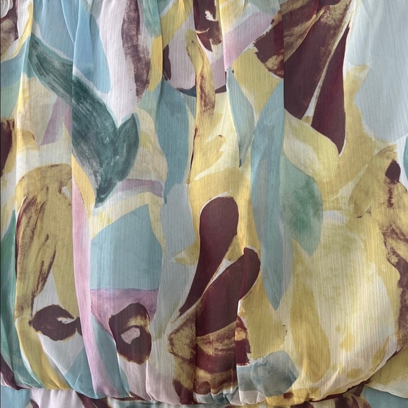 TED BAKER Ellain Graphic-Print Tiered Crepe Mini Dress. Size 3 - Picture 9 of 13